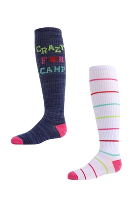 Crazy for Camp Knee High Socks 2-Pack - Girls - Female, 9-11, Assorted