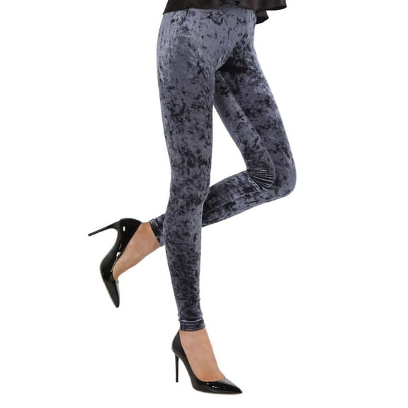 MeMoi Crushed Velvet Stretch Leggings - Womens - Female (Large/X-Large, Navy)