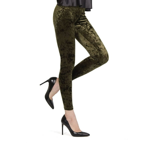 MeMoi Crushed Velvet Stretch Leggings - Womens - Female