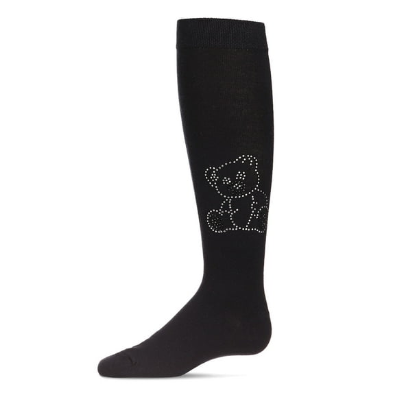 MeMoi Crystal Bear Knee-High Socks - Girls - Female, 12, Navy
