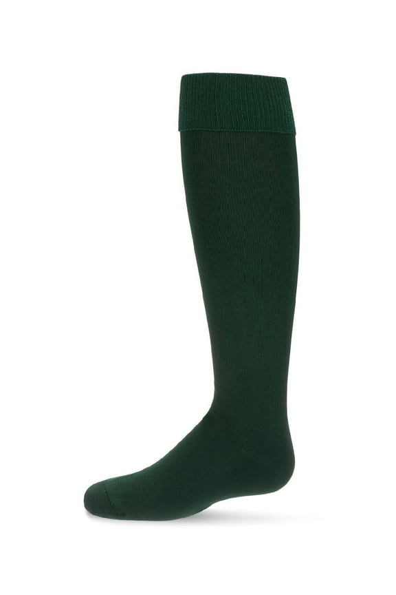 Cuffed Opaque Knee High Socks - Girls - Female, 8-9, Dark Hunter Green