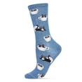 thumbnail image 1 of MeMoi Cup o' Cats Bamboo Blend Crew Socks - Womens - Female, 9-11, Denim Heather, 1 of 7