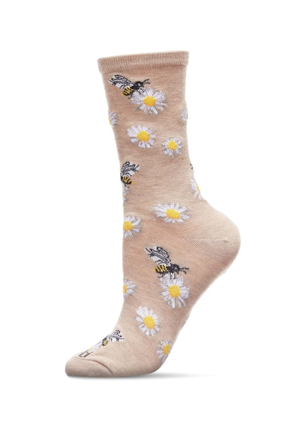 Daisy Bees Bamboo Blend Crew Sock - Mens - Male