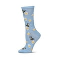thumbnail image 1 of MeMoi Daisy Bees Bamboo Blend Crew Sock - Womens - Female, 9-11, Blue, 1 of 8