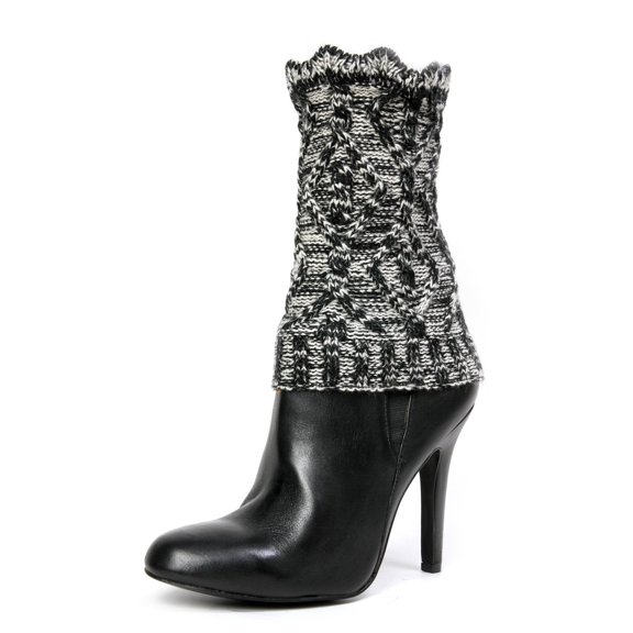 MeMoi Dancer Diamond Knit Boot Toppers - Womens - Female, One Size, Black