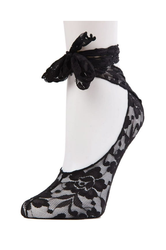 Dancer's Ankle-Tie Lace Liner Socks - Mens - Male