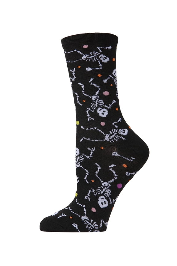 Dancing Dead Skeleton Crew Socks - Mens - Male