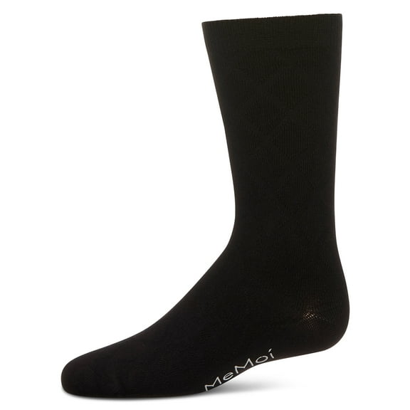 MeMoi Boys' Diamond Rayon from Bamboo Crew Socks - Boys - Male, 10-12, Black