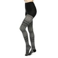 thumbnail image 1 of MeMoi Diamond Fair Isle Patterned Cotton Blend Sweater Tights - Womens - Female, Medium/Large, Black, 1 of 3