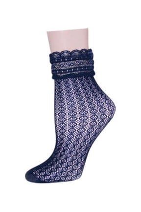 Women's Diamond Floral Lace Anklet Socks - Womens - Female, One Size, Star White