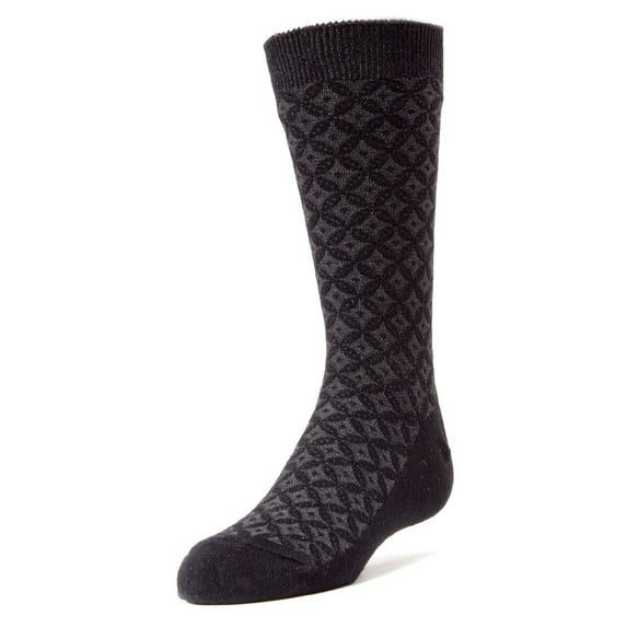 MeMoi Diamonds and Dots Dress Cotton Blend Crew Socks - Boys - Male, 7-8, Black