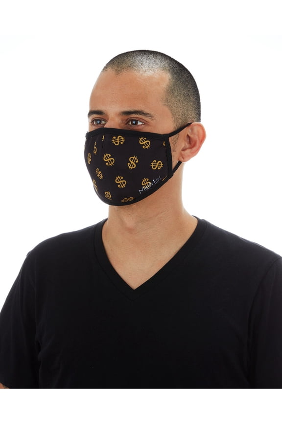 Dollar Signs Unisex Face Covering (One Size, Black)