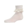 thumbnail image 1 of MeMoi Girls Layered-Lace Ruffle-Trim Cotton-Rich Ankle Sock - Girls - Female, 8, Ivory, 1 of 12