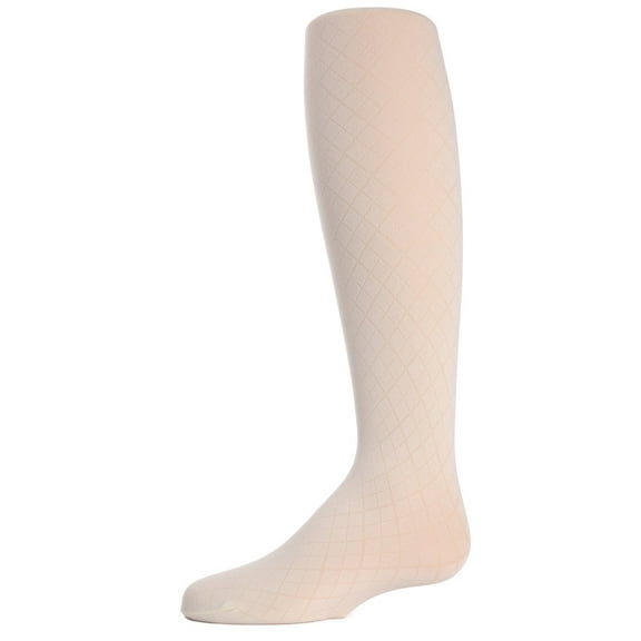 MeMoi  Double Diamond Opaque Nylon Tights - Girls - Female, 8-10, Ivory