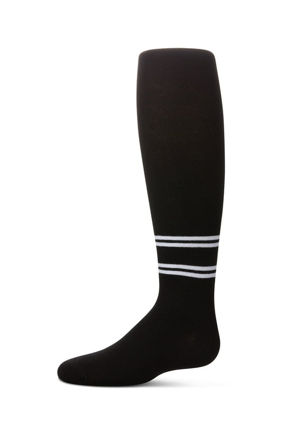 Double Varsity Stripe Cotton Tights - Girls - Female, 14, Navy