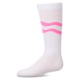 thumbnail image 1 of MeMoi Girls "Double Wave" Ribbed Cotton-Blend Knee High Sock - Girls - Female, 8, Neon Blue, 1 of 10