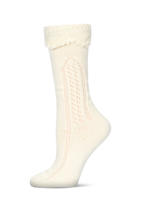 ElegaKnit Chunky Knit Boot Socks - Womens - Female, One Size, Cream