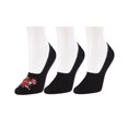 thumbnail image 1 of MeMoi Embroidered Bouquet No-Show Cotton Blend Socks 3-Pack - Womens - Female, One Size, Black, 1 of 1