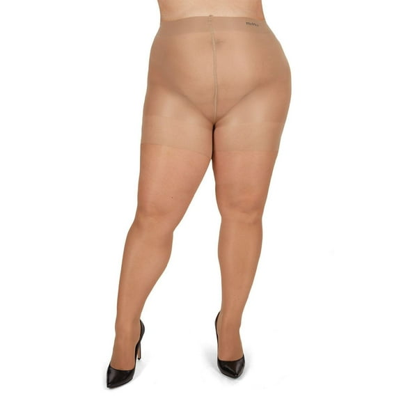 MeMoi Energizing Plus Size Curvy Control Top Pantyhose - Womens - Female, 5X/6X, Honey