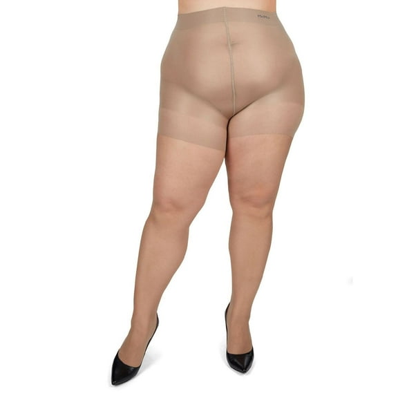 MeMoi Energizing Plus Size Curvy Control Top Pantyhose - Womens - Female (5X/6X, City Beige)