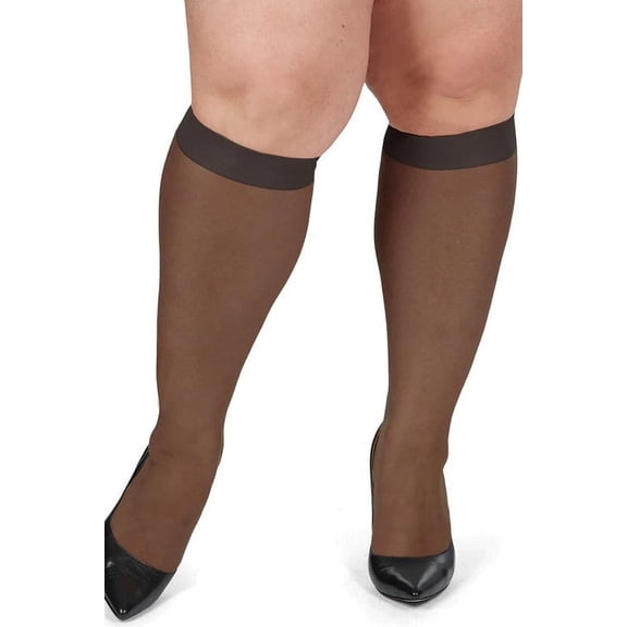 MeMoi Women's 2 Pair Pack Energizing Curvy Knee Highs - Womens - Female, 3X/4X, Off Black