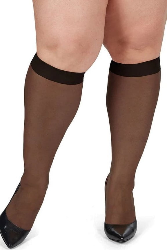 Women's 2 Pair Pack Energizing Curvy Knee Highs - Womens - Female, 3X/4X, Jet Black