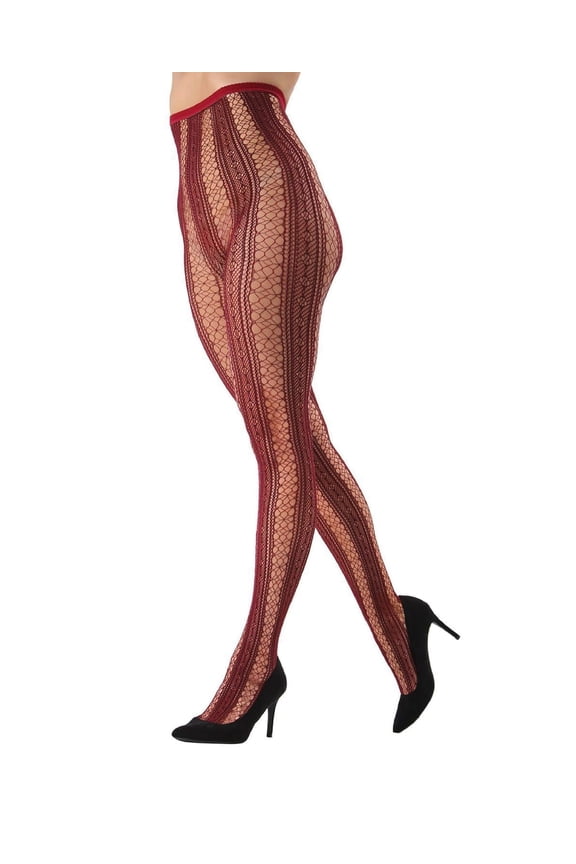 Epic Stripe Glamour Fishnet Tights - Womens - Female, Q1/Q2, Biking Red