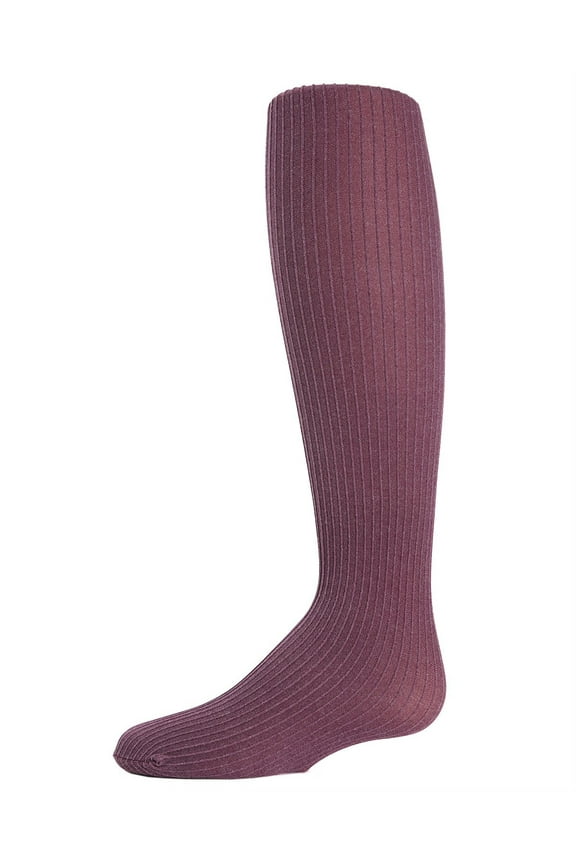 Essential Ribbed Heather Nylon Tights - Girls - Female, 6-8, Plum