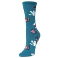 thumbnail image 1 of MeMoi Fancy Dog Scottish & Yorkshire Terrier Bamboo Blend Crew Socks - Womens - Female, 9-11, Asphalt, 1 of 3