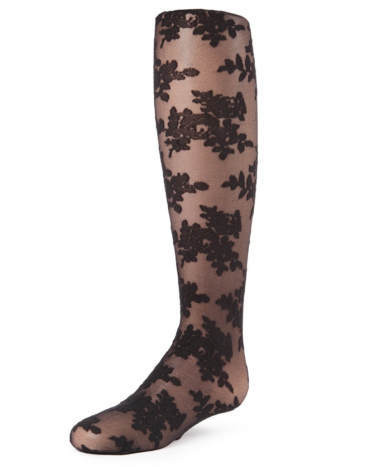 Memoi Girls' Metallic Shimmer Opaque Tights Silver 10-12