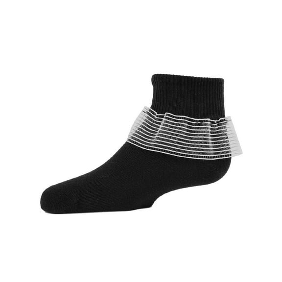 MeMoi  Far Out Cotton Blend Lace Ruffle Socks - Girls - Female, 12, Black