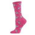 thumbnail image 1 of MeMoi Feed the NYC Pigeons Bamboo Blend Crew Socks - Womens - Female, 9-11, Carmine Rose, 1 of 8