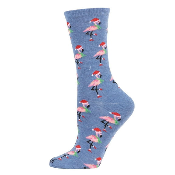 MeMoi Festive Flamingos Holiday Crew Socks - Mens - Male