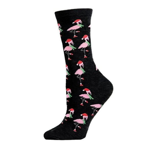 MeMoi Festive Flamingos Holiday Crew Socks - Mens - Male