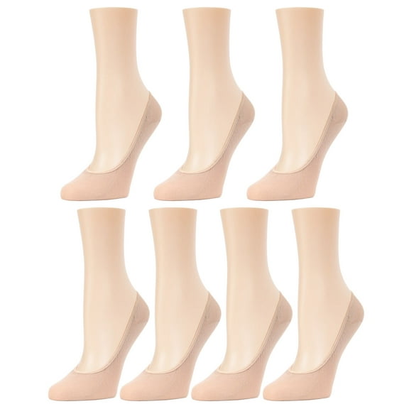 MeMoi Fine Gauge Cotton Blend Seamless Liner 7 Pack - Womens - Female (One Size, Nude)