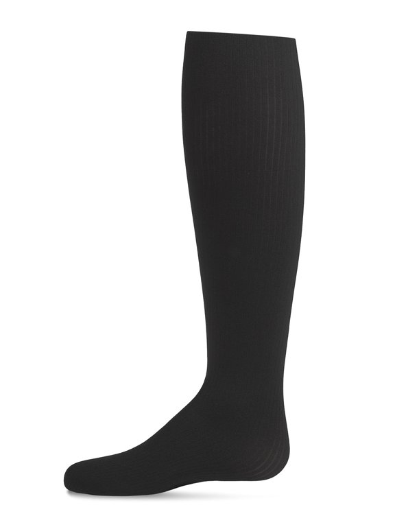 Opaque Fine Ribbed Nylon Tights - Girls - Female, A, Black