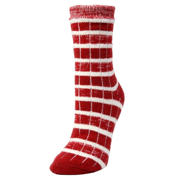 MeMoi Fireside Dual Layer Buttersoft Crew Sock - Womens - Female, 9-11, Biking Red