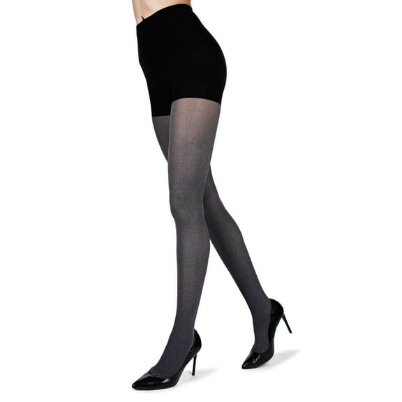 MeMoi FirmFit Heather Control Top Opaque Tights - Womens - Female, Large/X-Large, Black