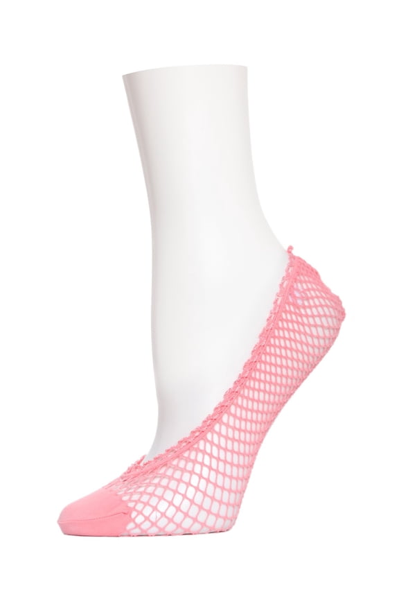 Fishnet Shoe No Show Liner Socks - Womens - Female, One Size, Silver