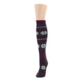 thumbnail image 1 of MeMoi Flaketion Knit Knee High Flower Socks - Womens - Female, One Size, Brown, 1 of 2