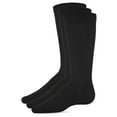 thumbnail image 1 of MeMoi Boys' 3 Pair Pack Flat Rayon from Bamboo Blend Crew Socks - Boys - Male, 7-8, Black, 1 of 7