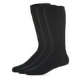 thumbnail image 1 of MeMoi Men's 3 Pair Pack Flat Knit Mercerized Cotton Crew Socks - Mens - Male, 13-15, Black, 1 of 8