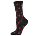 thumbnail image 1 of MeMoi Floating Hearts Bamboo Blend Crew Socks - Womens - Female, One Size, Black, 1 of 7