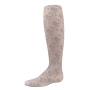 MeMoi Floral Embroidery Roselle Sheer Tights - Girls - Female, 14-16, Silver