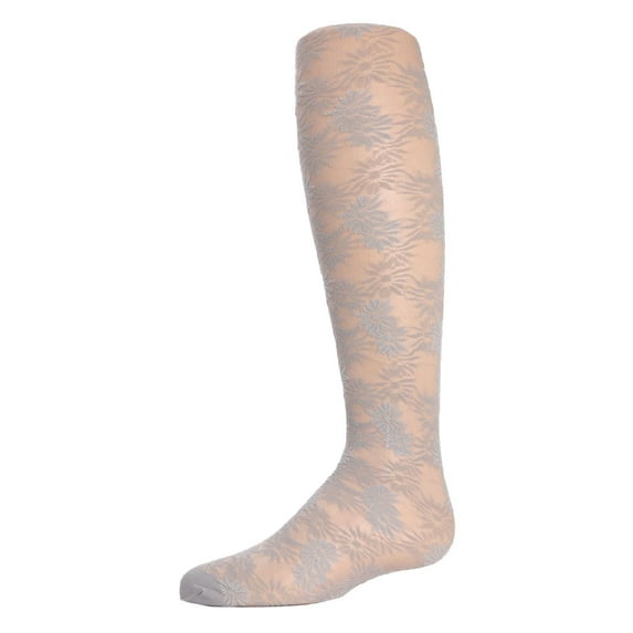 MeMoi Flower Bunches Sheer Tights - Girls - Female, 6-8, Silver