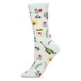 thumbnail image 1 of MeMoi Flower Garden Bamboo Blend Crew Sock - Womens - Female, 9-11, Sky Blue, 1 of 5