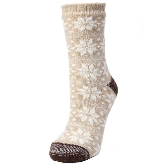 MeMoi Flurry Dual Layer Buttersoft Crew Socks - Womens - Female, 9-11, Java