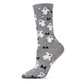 thumbnail image 1 of MeMoi Flying Ghost & Fangtastic Bat Crew Socks - Womens - Female, 9-11, Medium Gray Heather, 1 of 7