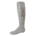 thumbnail image 1 of MeMoi Foil and Foliage Cotton Blend Knee Socks - Girls - Female, 12, Light Gray, 1 of 7