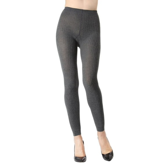 MeMoi Footless Ribbed Sweater Tights L/XL / Dark Gray Heather MTE02237